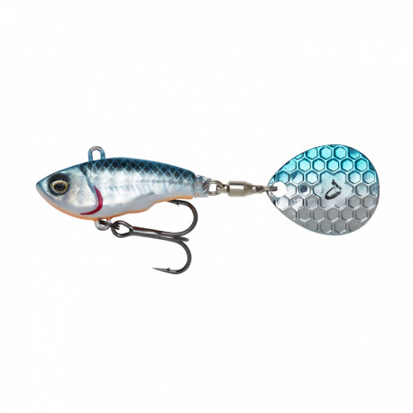 Leurre SAVAGE GEAR Fat tail spin 6.5cm 16gr Sinking Blue silver