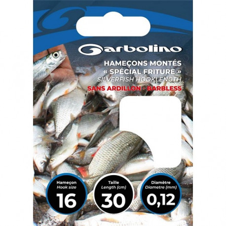 Bas de ligne GARBOLINO sans ardillons 0.10mm n°20- 30cm