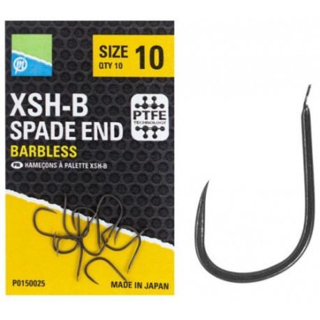 PRESTON XSH-B paddle hooks without barbs - N°10