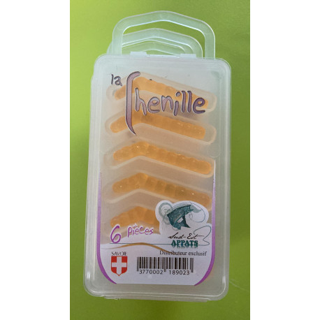 Chenilles SUD EST APPÂTS Orange Transparent (6 pièces)