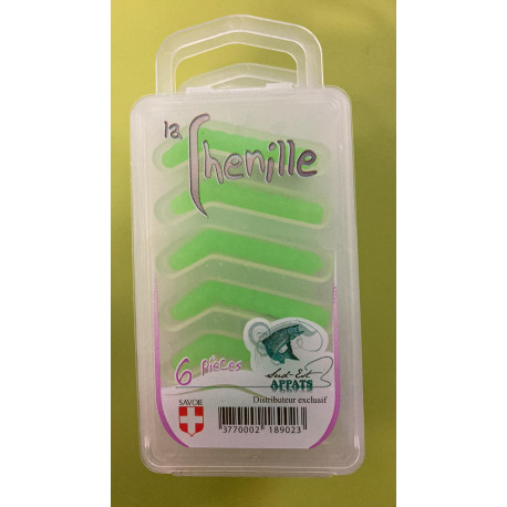 Chenilles SUD EST APPÂTS Vert fluo (6 pièces)