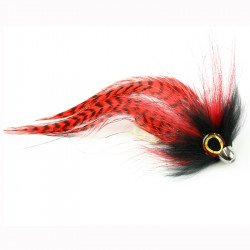 Mouche à brochet TRAUN RIVER Predator Candy Tube Heavy red grizzly H3/0 21cm