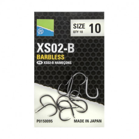 PRESTON XS02-B barbless hooks No. 8