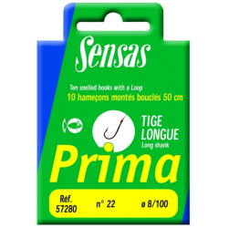 SENSAS Prima leader long shank 50cm n°18 0.12mm
