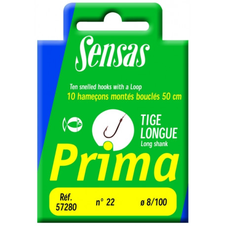 SENSAS Prima leader long shank 50cm n°18 0.12mm