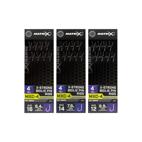 Bas de ligne MATRIX MXC-4 x-strong boilie pin- 10cm/H16-0.18mm