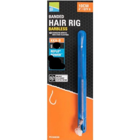 Bas de ligne feeder PRESTON Banded Hair rig barbless 10 Cm 0.21mm (4.0