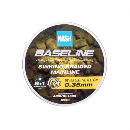 Tresse NASH baseline sinking 0.24mm 25lb 600m jaune