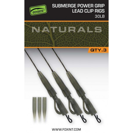 Leader submerge power grip lead clip FOX- naturals 40lbs