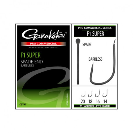 Hameçons GAMAKATSU F1 super spade Barbless n°16