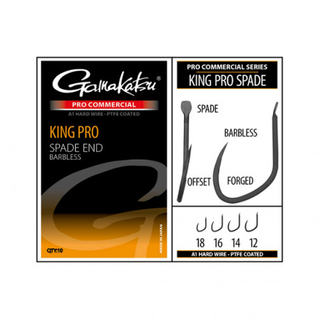 GAMAKATSU king pro spade Barbless n°16 hooks