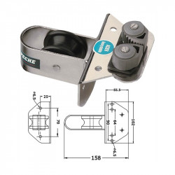 PIKE'NBASS support straight pulley short cleat