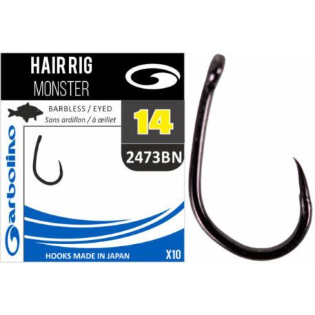 Hameçons GARBOLINO hair rig monster 2473bn N°14 - Sans Ardillon
