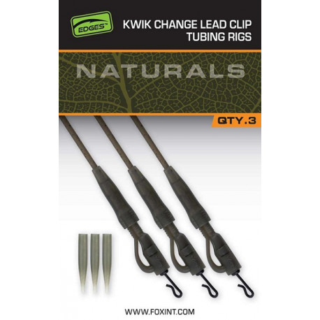 Leader FOX kwik change lead clip tubing rigs- naturals