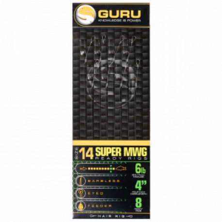 Bas de ligne GURU Super MWG Ready Rigs 10cm 0.15m n°18