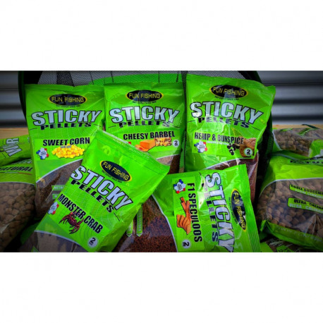 Sticky pellets FUN FISHING green pellets- 700gr