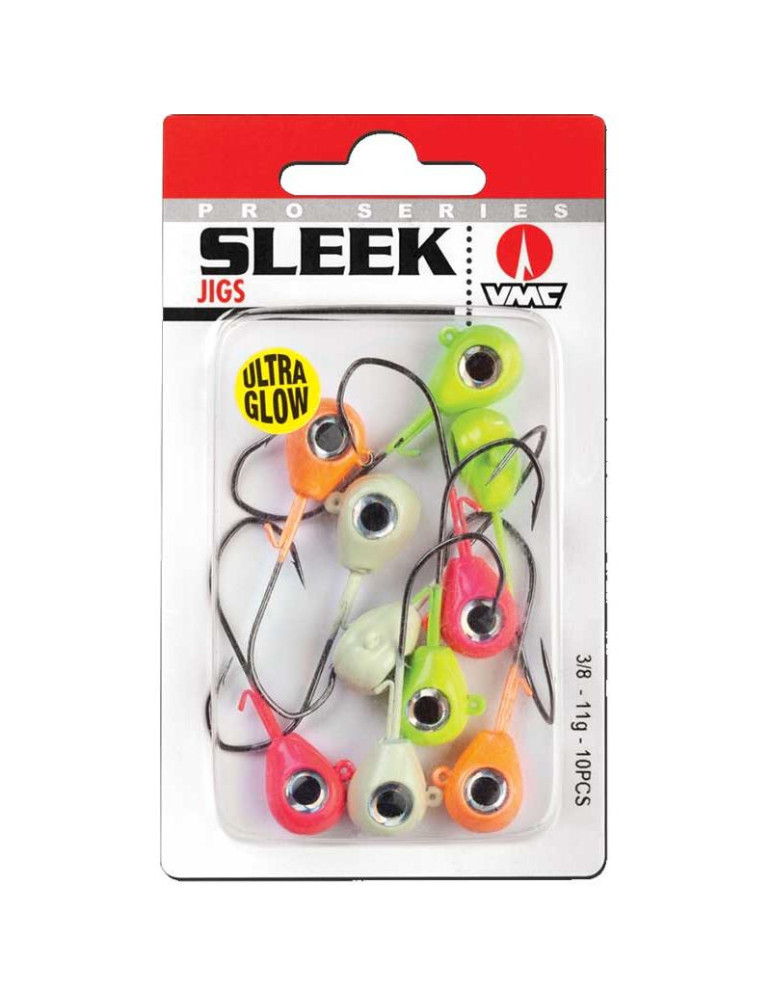 Tête VMC Sleek jig Glow 2/0 10gr