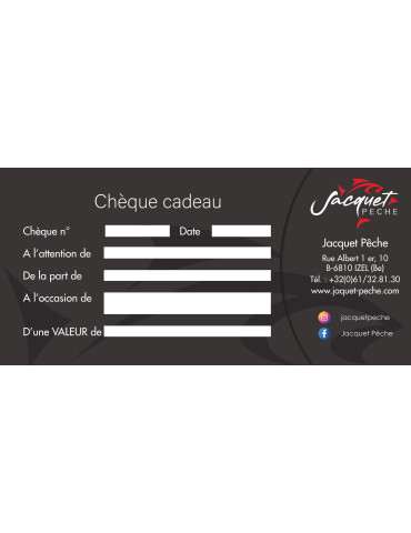 Chèque cadeau JACQUET PÊCHE 20€