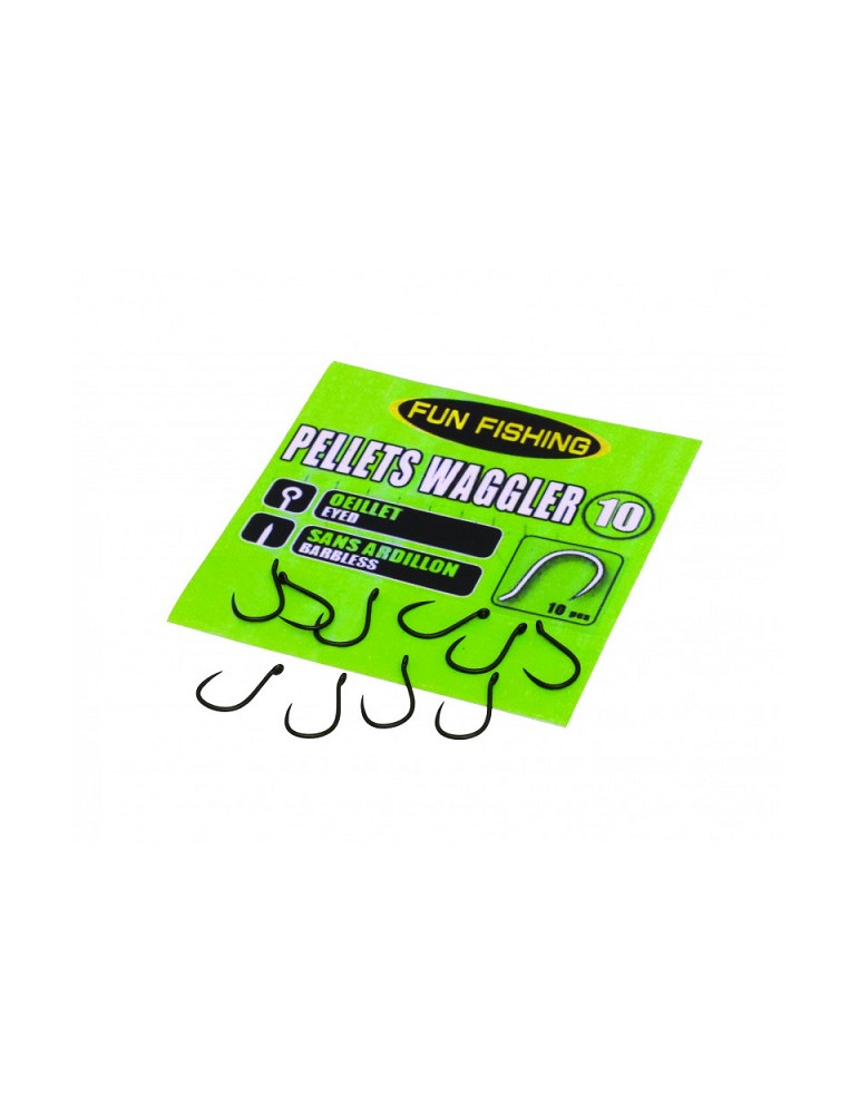 Hameçons FUN FISHING pellets waggler sans ardillons - N°12
