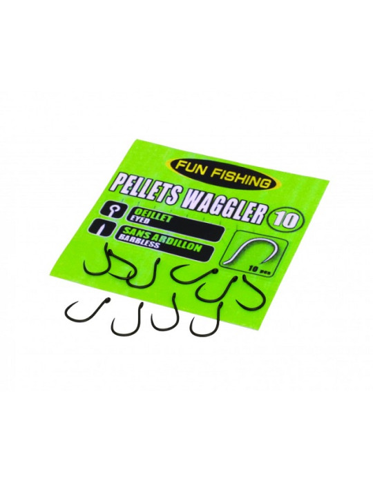 Hameçons FUN FISHING pellets waggler sans ardillons - N°12