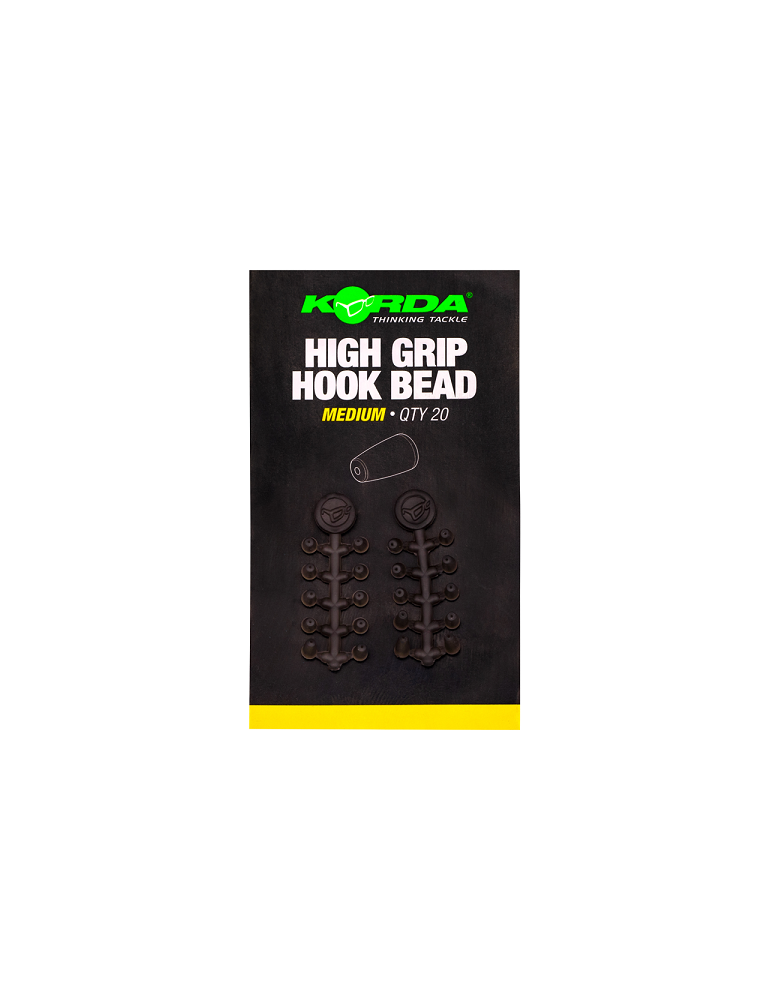 KORDA high grip Hook bead vert  large Qté: 20