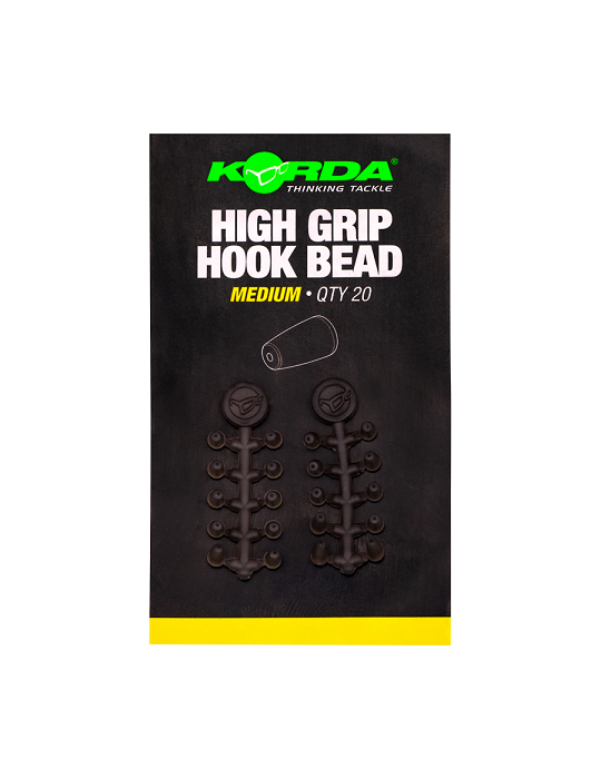 KORDA high grip Hook bead vert  large Qté: 20