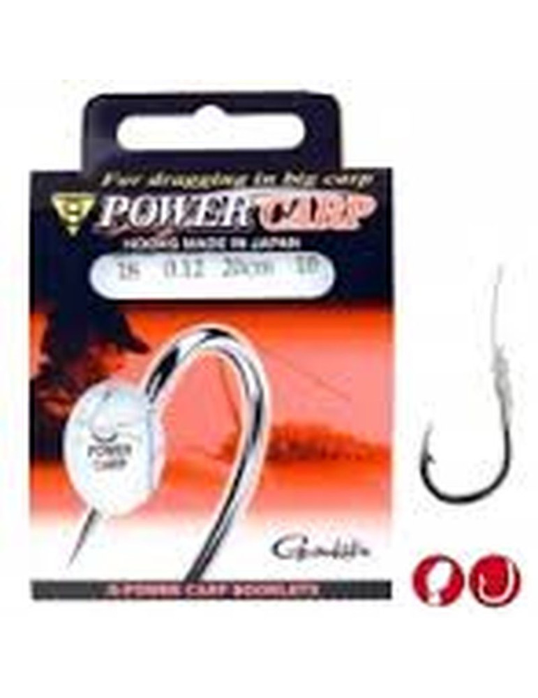 Bas de ligne GAMAKATSU Power carp n°12 BARBLESS 0.18mm  20cm