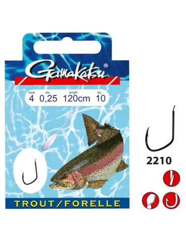 Leader GAMAKATSU Trout 2210S n°10 0.16mm 45cm