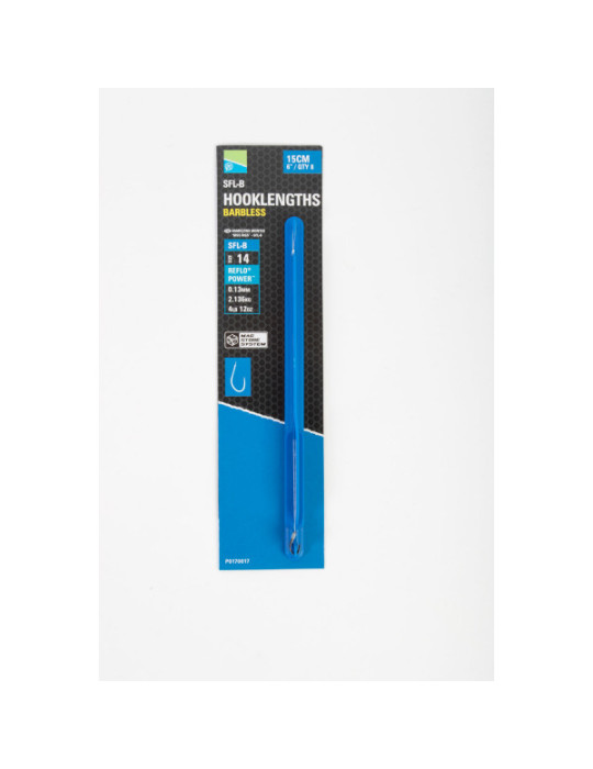 Hameçons monté PRESTON SFL-B barbless- 0.13mm- taille 14 - 15cm