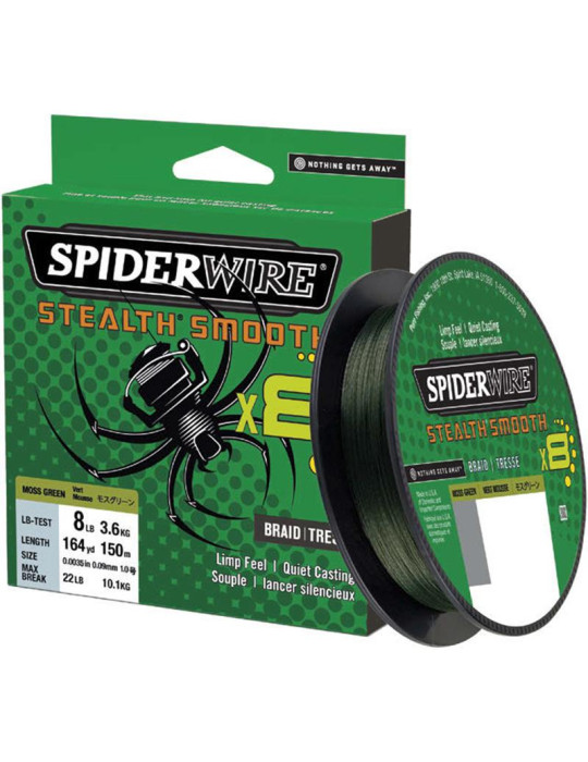 Tresse SPIDERWIRE Stealth smooth Vert SSM8 0.33mm 31.1 kg 150m