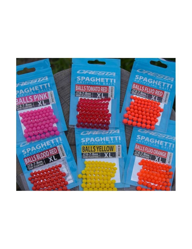 CRESTA magic spagheti balls 6/7/8mm fluo red