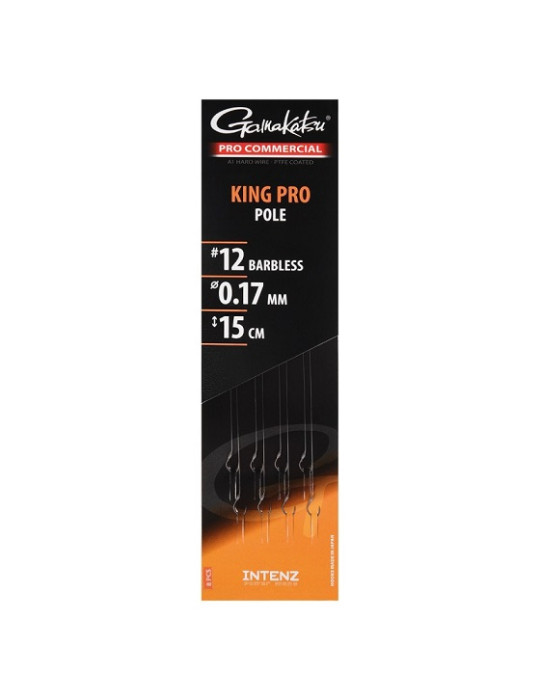 Bas de ligne GAMAKATSU king pro 15cm hamecon 18- 0.13mm intenz