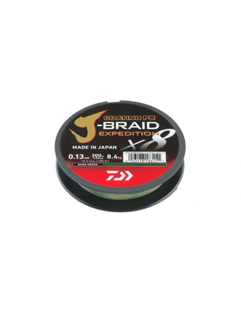 Braid DAIWA J-Braid X8 165yd PE 0.6 11.5bs Dark Green