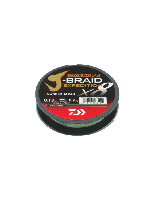 Tresse DAIWA J-Braid X8 150m 0.13mm 8.4kg Verte