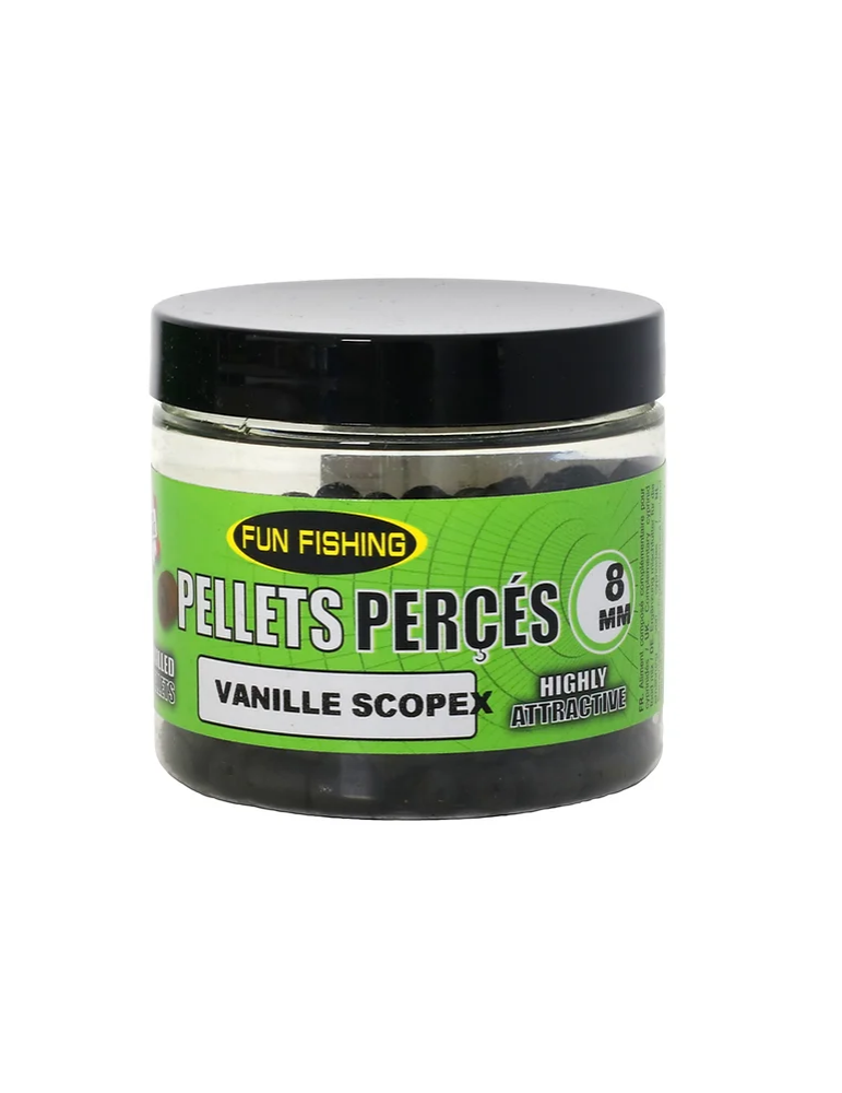 FUN FISHING vanille scopex pierced pellets - 8mm