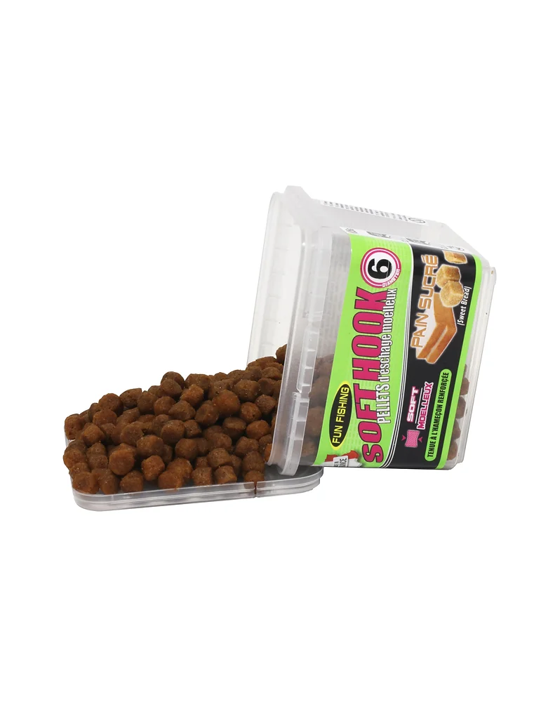 Pellets d'eschage moelleux FUN FISHING pain sucré 6mm - 105Gr
