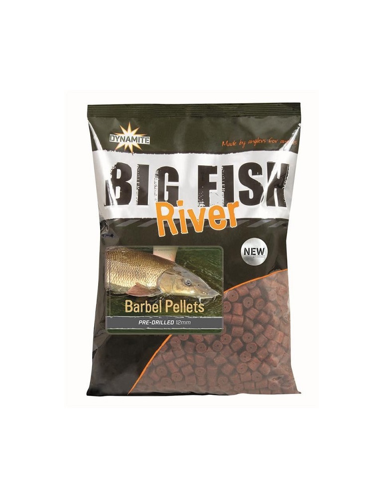 DYNAMITE BAITS big fish river 1.8kg 15mm pellets (pre drilled)