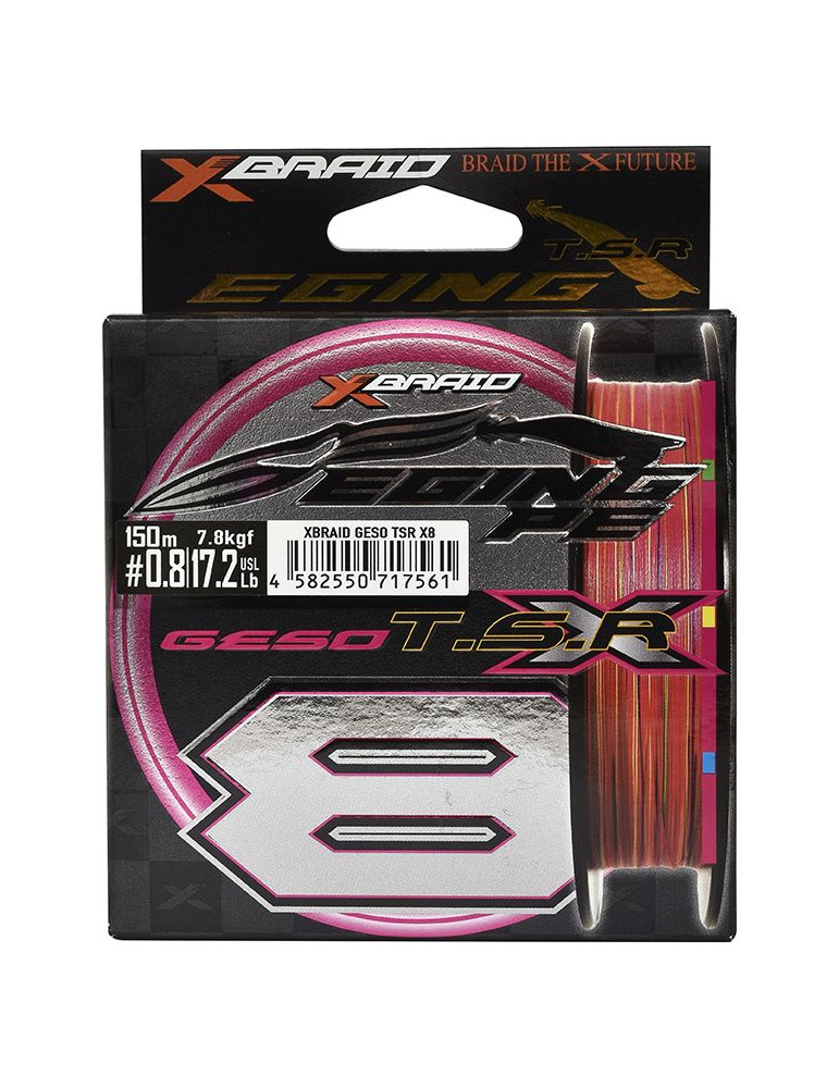 Tresse TSR XBraid Eging PE0.6 6.1kg 13.5Lb 150m