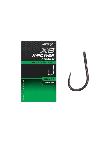 Hooks MATRIX X8 x-power carp eyed- n°16