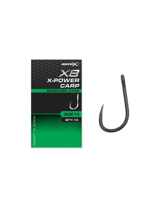 Hooks MATRIX X8 x-power carp eyed- n°16