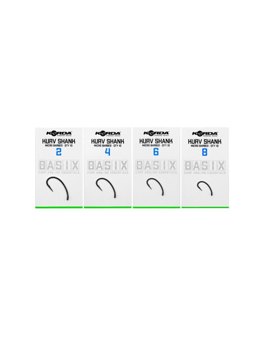 Hameçons KORDA Basix kurv shank n°8