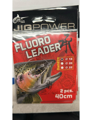 Bas de ligne fluorocarbone JIG POWER 0.18mm 40cm (2 pièces)
