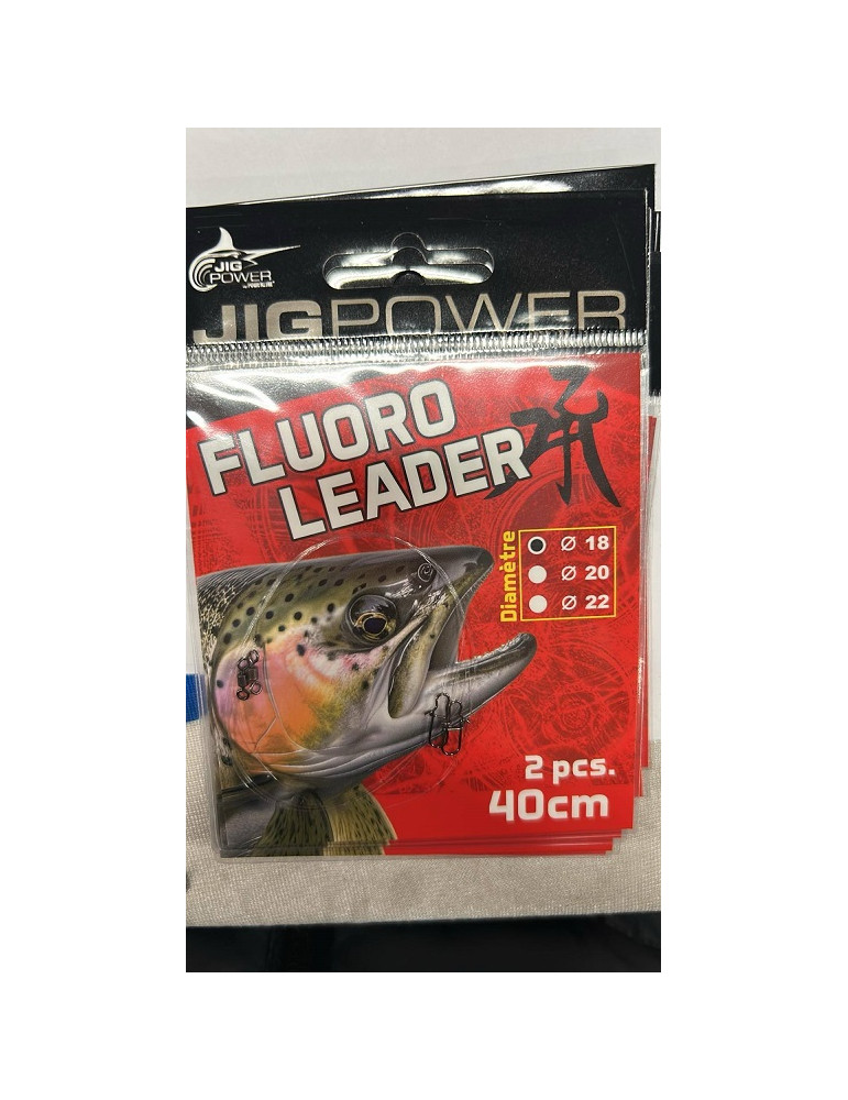 Fluorocarbon leader JIG POWER 0.18mm 40cm (2 pièces)