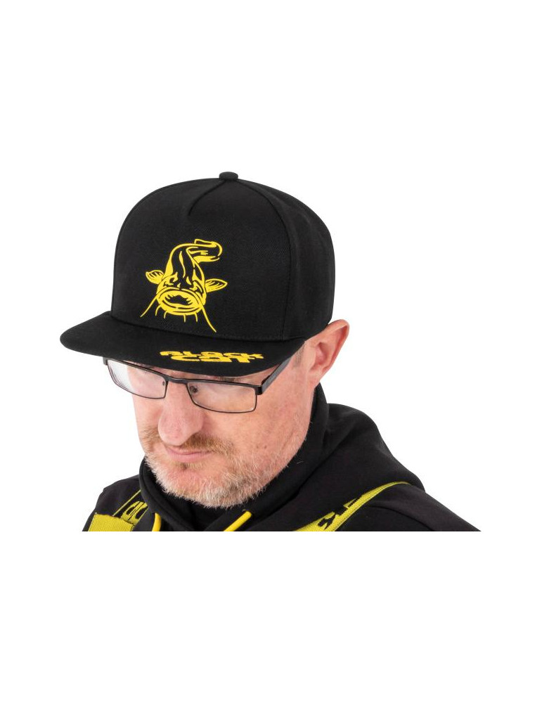 BLACK CAT flat peak cap