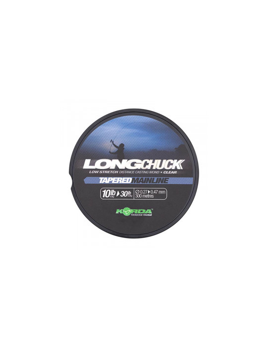 KORDA long chuck tapered mainline clear 0.30-0.47mm- 300mt