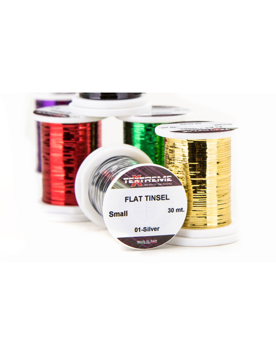 Flat Tinsel TEXTREME Silver Small 30Mt