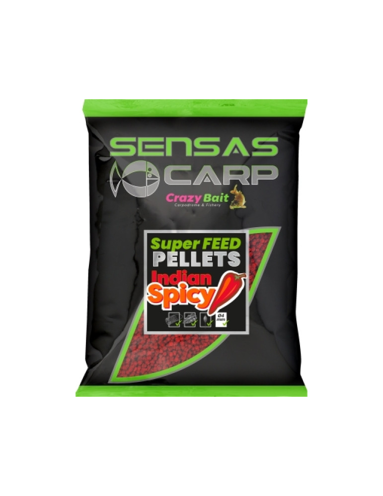 Super Feed Pellets SENSAS indian spicy 2mm 650gr