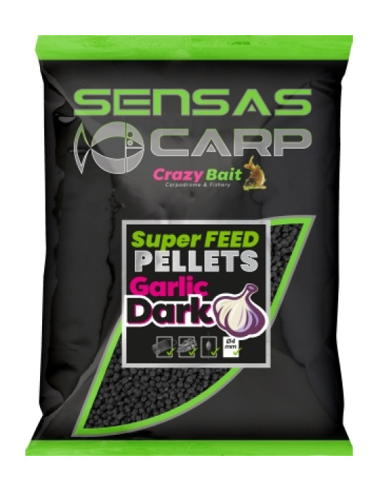 Super Feed Pellets SENSAS garlic dark 2mm 650gr