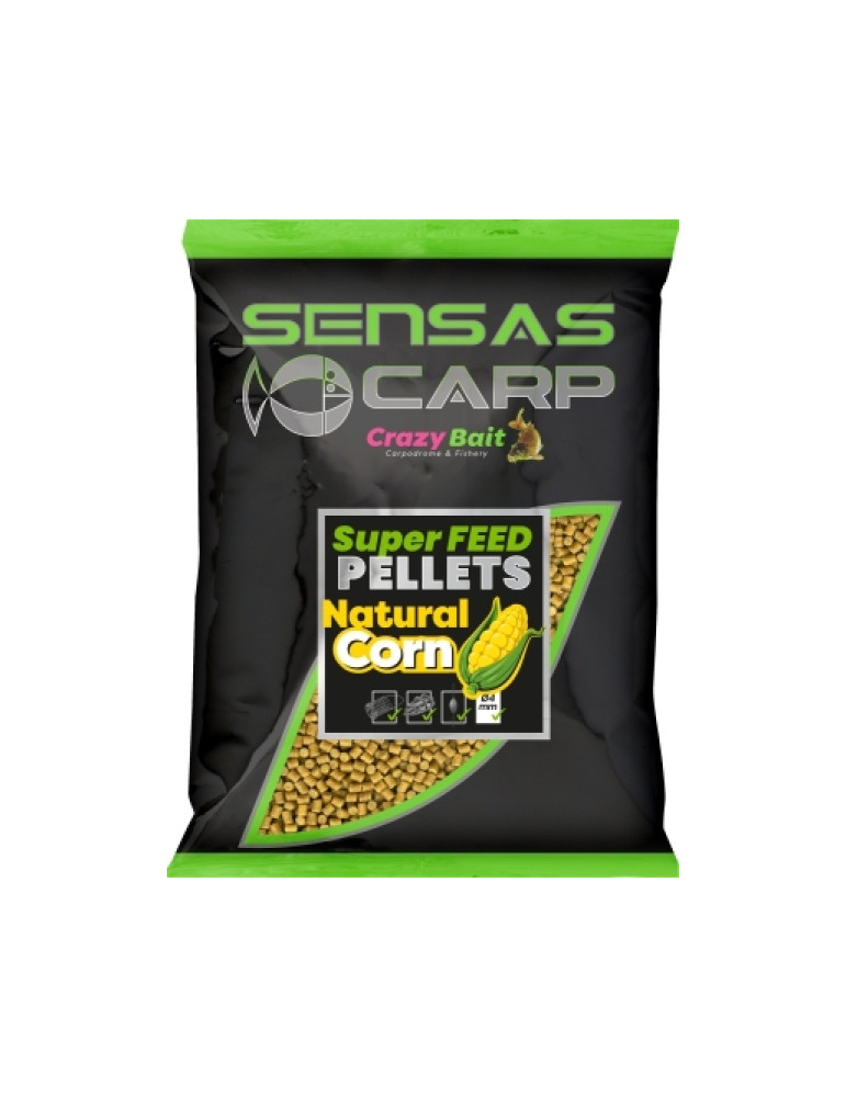 Super Feed Pellets SENSAS natural corn 4mm 650gr