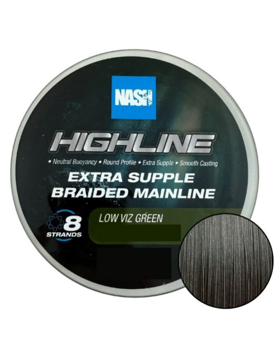 Tresse NASH highline 0.24mm 30lb 600m verte
